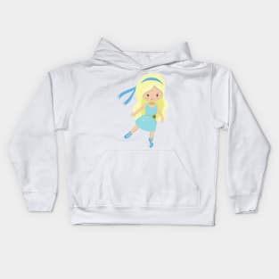 Ballerina, Ballet Dancer, Ballet Girl, Blonde Hair Kids Hoodie